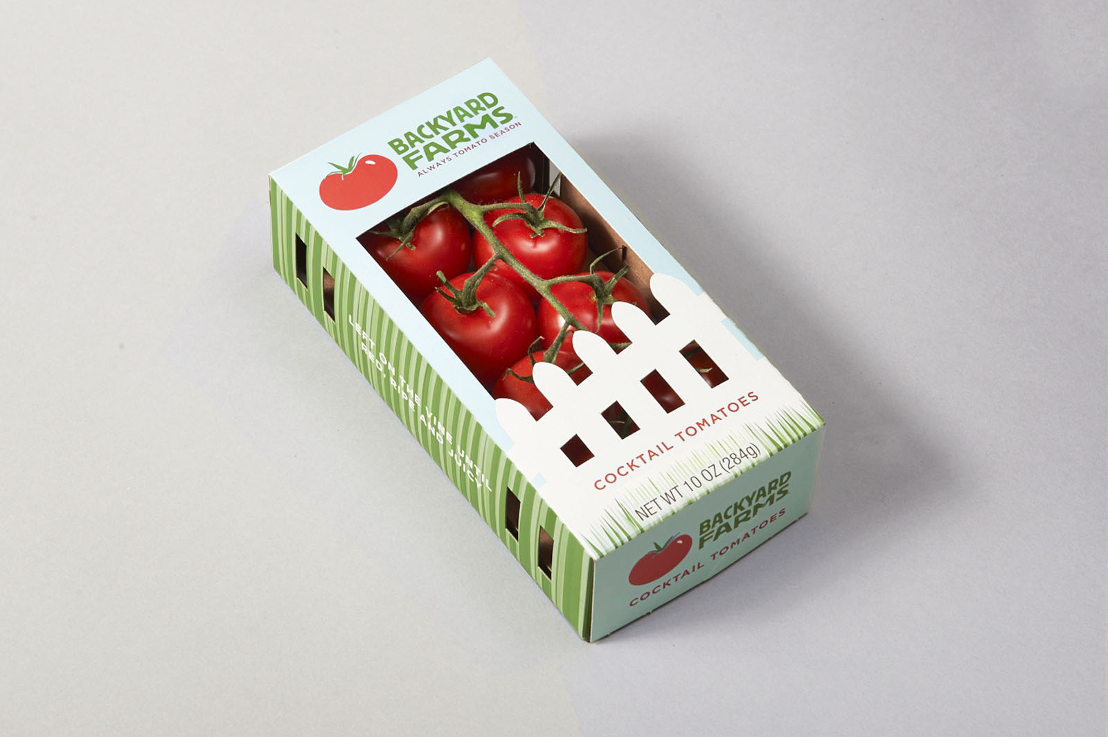 Backyard Farms tomato produce packaging design